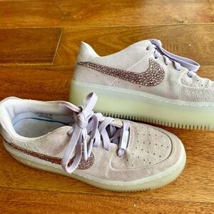 Bling purple suede Air Force 1 sage low